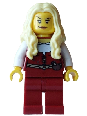 Pirate, Woman, Dark Red Torso, Legs, Bright Light Yellow Hair
