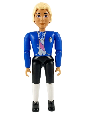Belville Male - White Shirt Blue Jacket with Purple Sash and Blue Bow, Black Breeches