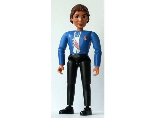 Belville Male - Black Pants, Blue Jacket with Purple Sash and Blue Bow Pattern, Brown Hair