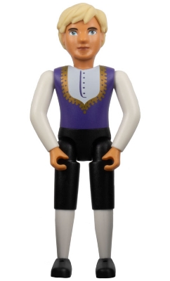 Belville Male - King - Black Pants, White Shirt, Dark Purple Vest with Gold Trim, Black Shoes, Light Yellow Hair