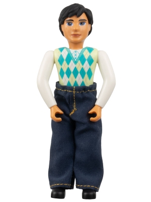 Belville Figure, Argyle Sweater, Dark Blue Pants