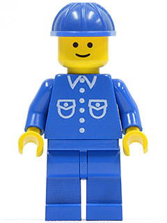 Shirt with 6 Buttons - Blue, Blue Legs, Blue Construction Helmet