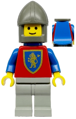 Crusader Lion - Light Gray Legs, Dark Gray Chin-Guard, Blue Plastic Cape