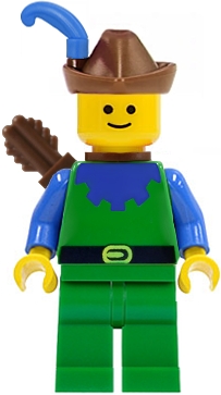 Forestman - Blue, Brown Hat, Blue Feather, Quiver