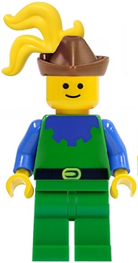 Forestman - Blue, Brown Hat, Yellow 3-Feather Plume