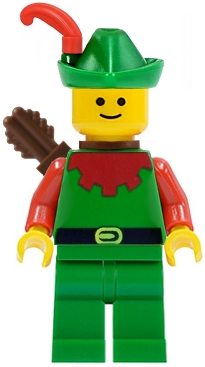 Forestman - Red, Green Hat, Red Feather, Quiver