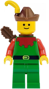 Forestman - Red, Brown Hat, Yellow Feather, Quiver