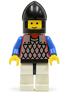 Scale Mail - Red with Blue Arms, White Legs with Black Hips, Black Chin-Guard