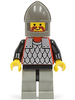Scale Mail - Red with Black Arms, Light Gray Legs with Black Hips, Dark Gray Chin-Guard