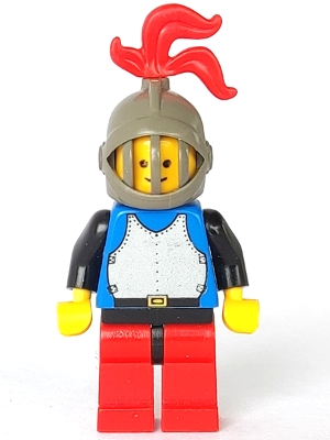Breastplate - Blue with Black Arms, Red Legs with Black Hips, Dark Gray Grille Helmet, Red Plume