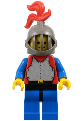Breastplate - Red with Blue Arms, Blue Legs with Black Hips, Dark Gray Grille Helmet, Red Plume