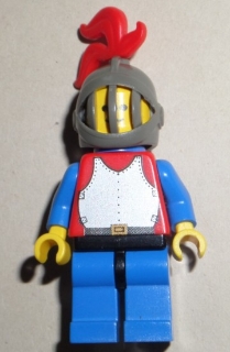 Breastplate - Red with Blue Arms, Blue Legs with Black Hips, Dark Gray Grille Helmet, Red Plume, Blue Plastic Cape