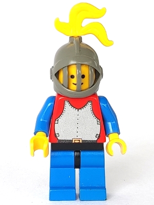 Breastplate - Red with Blue Arms, Blue Legs with Black Hips, Dark Gray Grille Helmet, Yellow Plume