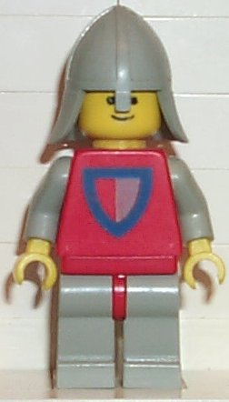 Classic - Knight, Shield Red/Gray, Light Gray Legs with Red Hips, Light Gray Neck-Protector