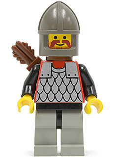 Scale Mail - Red with Black Arms, Light Gray Legs with Black Hips, Dark Gray Chin-Guard, Quiver