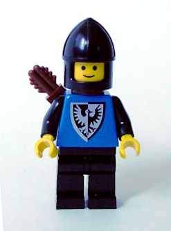 Black Falcon - Black Legs, Black Chin-Guard, Shield Bottom Pointed, Quiver