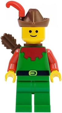 Forestman - Red, Brown Hat, Red Feather, Quiver