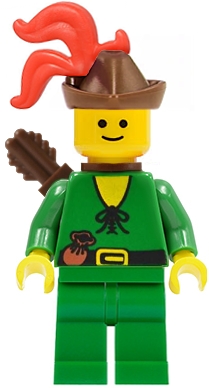 Forestman - Pouch, Brown Hat, Red 3-Feather Plume, Quiver