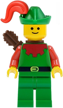 Forestman - Red, Green Hat, Red Plume, Quiver