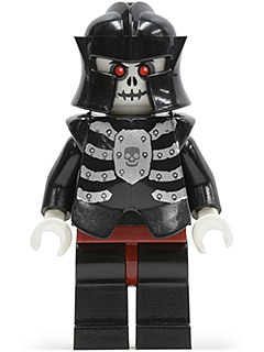 Fantasy Era - Skeleton Warrior 4, White, Black Breastplate and Helmet, Dark Red Hips and Black Legs