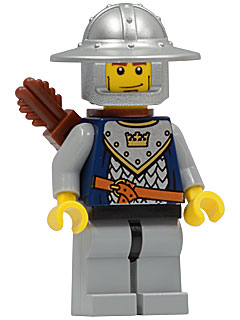 Fantasy Era - Crown Knight Scale Mail with Crown, Helmet with Broad Brim, Vertical Cheek Lines, Quiver