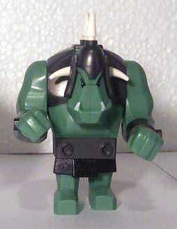 Fantasy Era - Troll, Sand Green with Pearl Dark Gray Armor and 5 White Horns