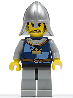Fantasy Era - Crown Knight Quarters, Helmet with Neck Protector, Black Messy Hair and Stubble