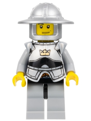 Fantasy Era - Crown Knight Scale Mail with Crown, Breastplate, Helmet with Broad Brim, Smirk and Stubble Beard