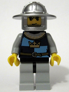 Fantasy Era - Crown Knight Quarters, Helmet with Broad Brim, Black Messy Hair and Stubble
