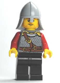 Kingdoms - Lion Knight Scale Mail with Chest Strap and Belt, Helmet with Neck Protector, Stubble Smile &#40;Dual Sided Head&#41;