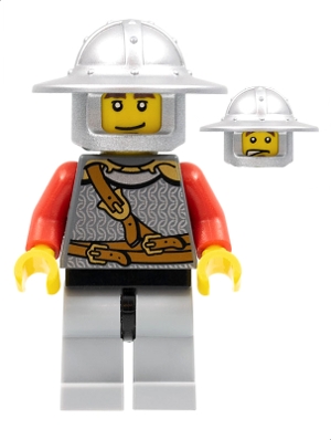 Kingdoms - Lion Knight Scale Mail with Chest Strap and Belt, Helmet with Broad Brim, Eyebrows and Goatee