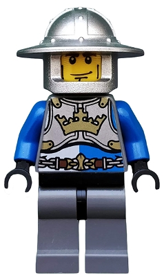 Castle - King&#39;s Knight Breastplate with Crown and Chain Belt, Helmet with Broad Brim, Cheek Lines