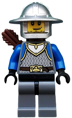 Castle - King&#39;s Knight Scale Mail, Crown Belt, Helmet with Broad Brim, Quiver, Smirk and Stubble Beard