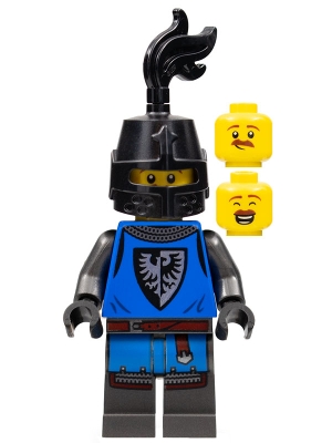 Black Falcon - Male, Pearl Dark Gray Detailed Legs, Black Helmet with Eye Slit, Black Plume