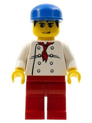 Chef - White Torso with 8 Buttons, Red Legs, Blue Cap