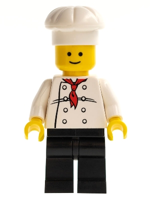 Chef - White Torso with 8 Buttons, Black Legs, Standard Grin
