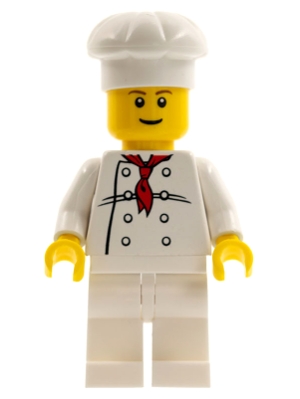 Chef - White Torso with 8 Buttons, White Legs, Reddish Brown Eyebrows