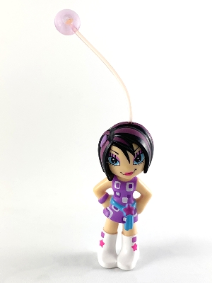 Clikits Figure Star -  Black Hair Streaked with Purple, Purple Dress with Sash, White Boots