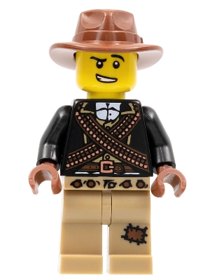 Warrior - Male with Bandoliers, Dark Tan Legs with Patch, Fedora Hat