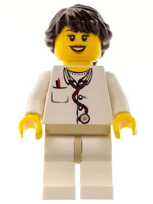 Doctor - Lab Coat Stethoscope and Thermometer, White Legs with Tan Hips, Long French Braided Female Hair &#40;5002146&#41;