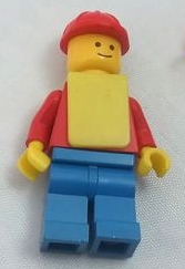 Construction Worker, Red Torso, Blue Legs, Red Hard Hat, Yellow Vest
