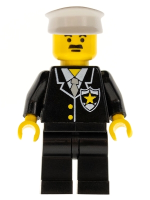 Police - Suit with Sheriff Star, Black Legs, White Hat