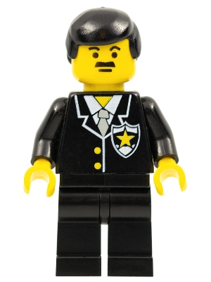 Police - Suit with Sheriff Star, Black Legs, Black Male Hair