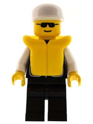 Police - Sheriff Star and 2 Pockets, Black Legs, White Arms, White Cap, Life Jacket, Black Sunglasses