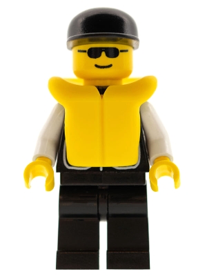 Police - Sheriff Star and 2 Pockets, Black Legs, White Arms, Black Cap, Life Jacket