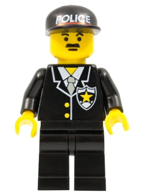 Police - Suit with Sheriff Star, Black Legs, Black Cap with Police Pattern