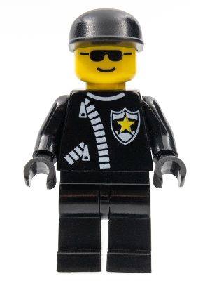 Police - Zipper with Sheriff Star, Black Cap, Black Sunglasses