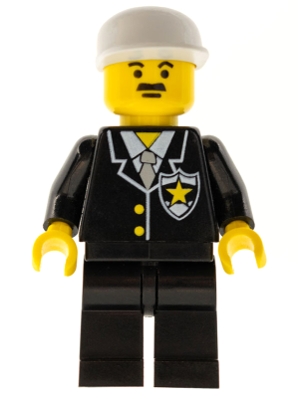 Police - Suit with Sheriff Star, Black Legs, White Cap