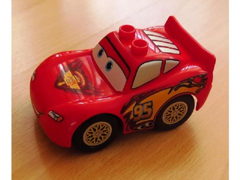 Duplo Lightning McQueen - Piston Cup Hood, Yellow Wheels