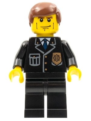 Police - City Suit with Blue Tie and Badge, Black Legs, Vertical Cheek Lines, Reddish Brown Hair